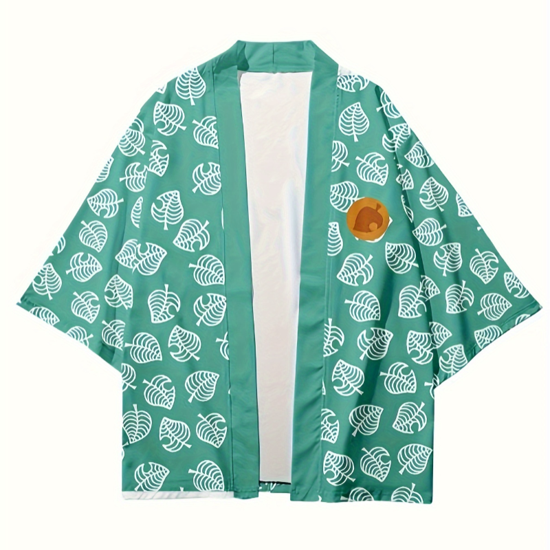 Demon Slayer Haori - Women's Leaf Print Pink Sweet Haori