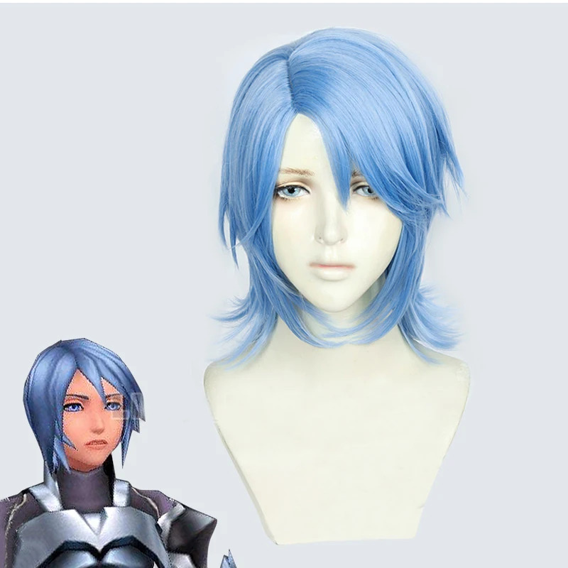 Anime Cosplay Blue Hair - Kingdom Hearts III Aqua Cosplay Wig