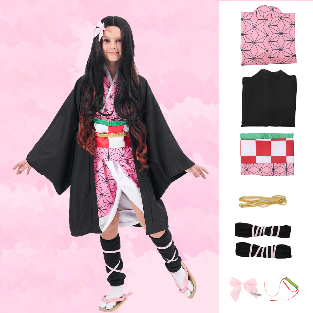 Anime Cosplay Nezuko - Complete Nezuko Kamado Cosplay Set Japanese