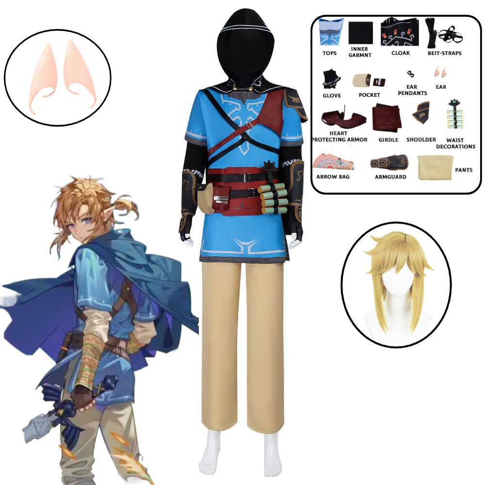 Link Cosplay Costume Game Tear - Anime Cosplay Kid avaliação e preço