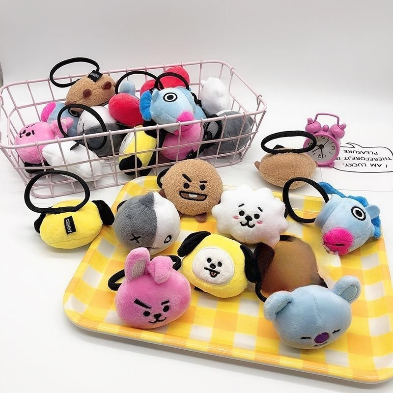 Kawaii BT21 Plush Hair Rope An - Anime Cosplay Images avaliação e preço