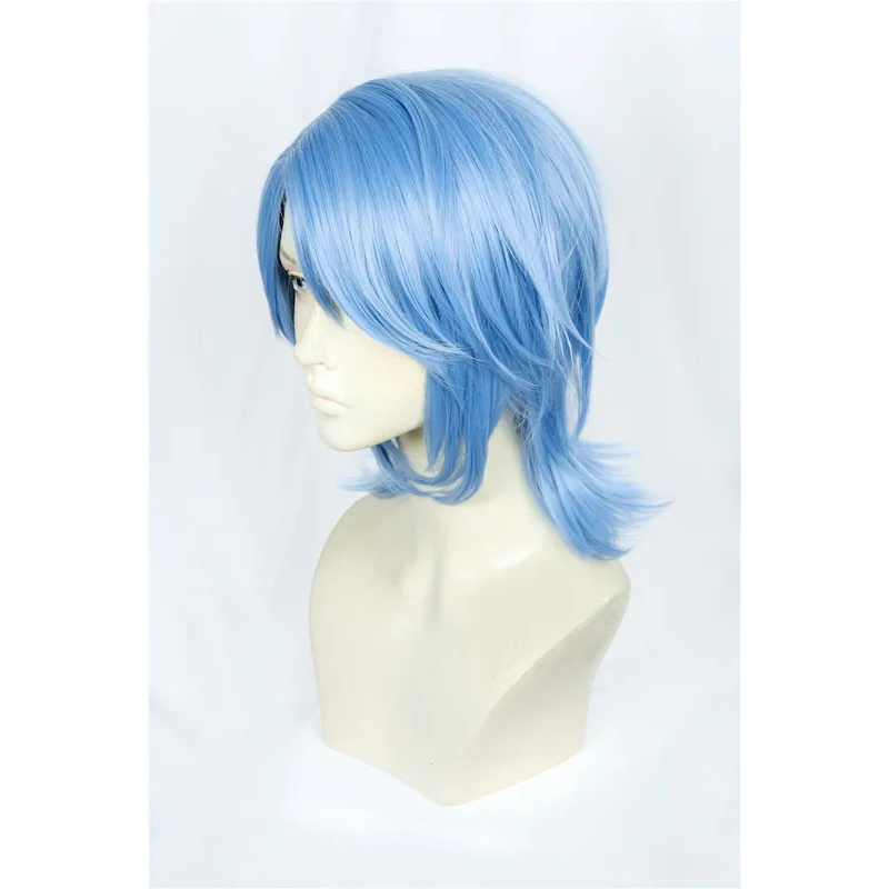 Kingdom Hearts III Aqua Cospla - Anime Cosplay Blue Hair avaliação e preço