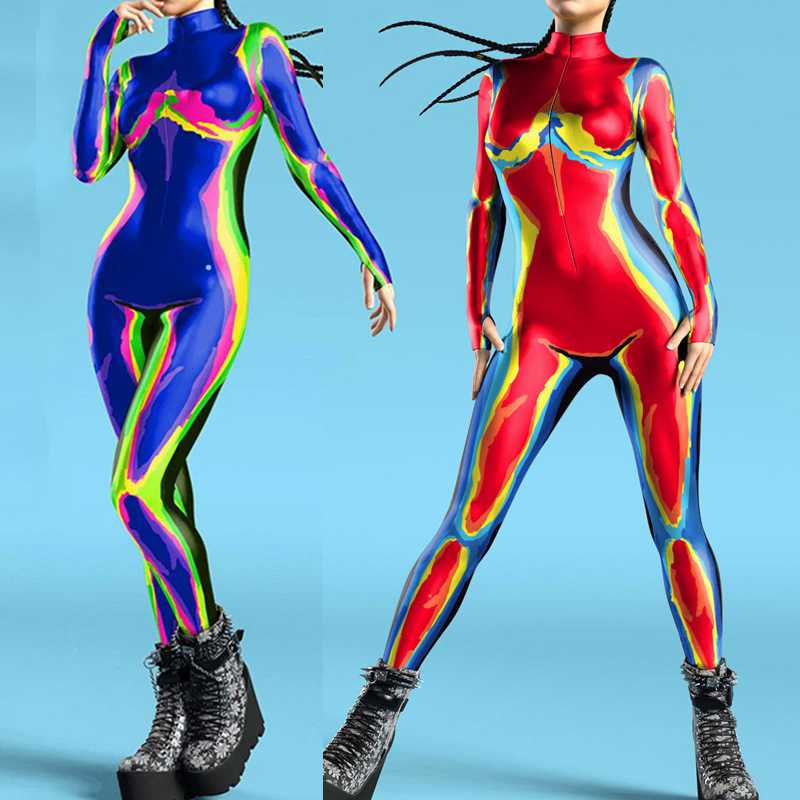 Women 3D Print Zentai Bodysuit - Anime Cosplay Images avaliação e preço