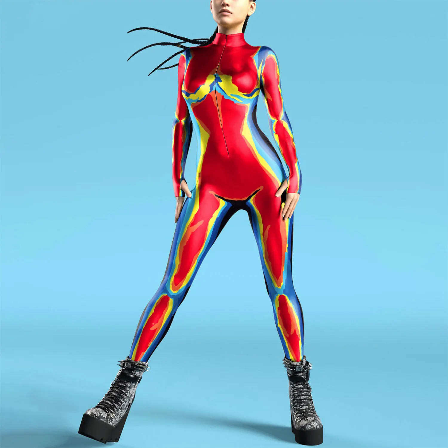 Women 3D Print Zentai Bodysuit - Anime Cosplay Images avaliação e preço