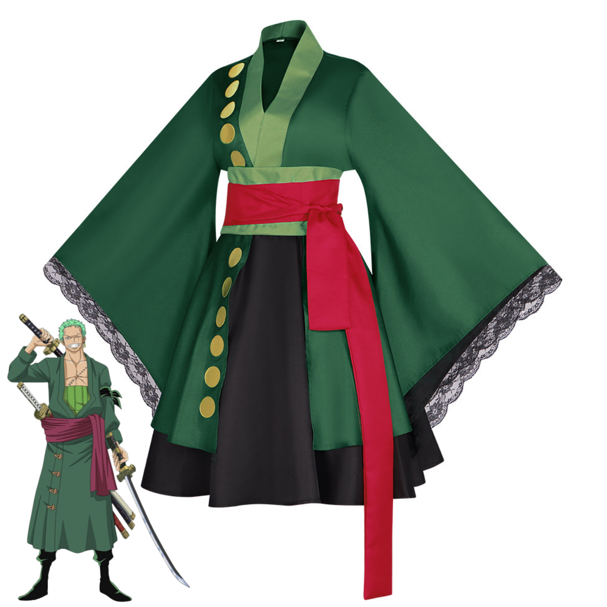 XqAnime Roronoa Zoro Cosplay C - Anime Zoro Cosplay Female avaliação e preço