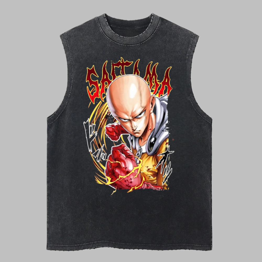 man Retro Cotton Washed Vest G - Anime Cosplay One Punch Man avaliação e preço