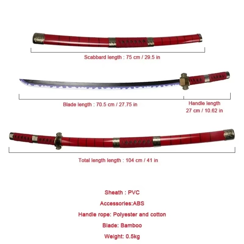 40incn Roronoa Zoro Katana Nin - Anime Cosplay Katana avaliação e preço