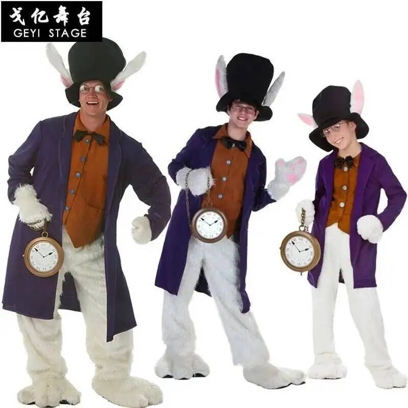 Alice Clothes White Child Rabb - Anime Cosplay Dress For Men avaliação e preço