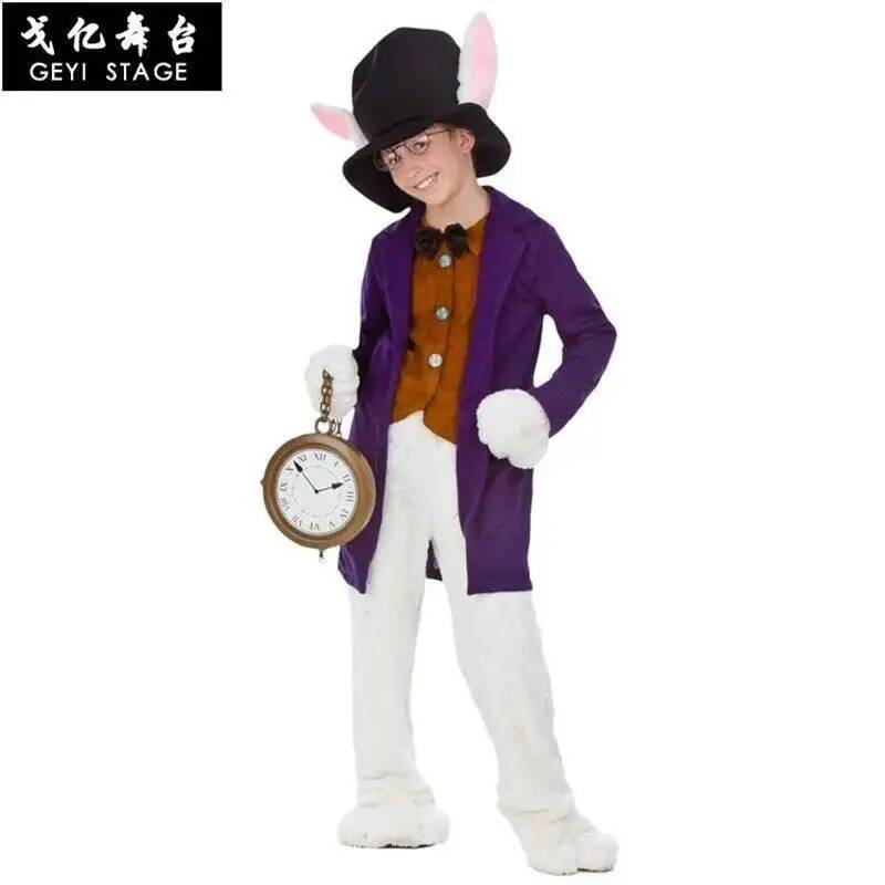 Alice Clothes White Child Rabb - Anime Cosplay Dress For Men avaliação e preço