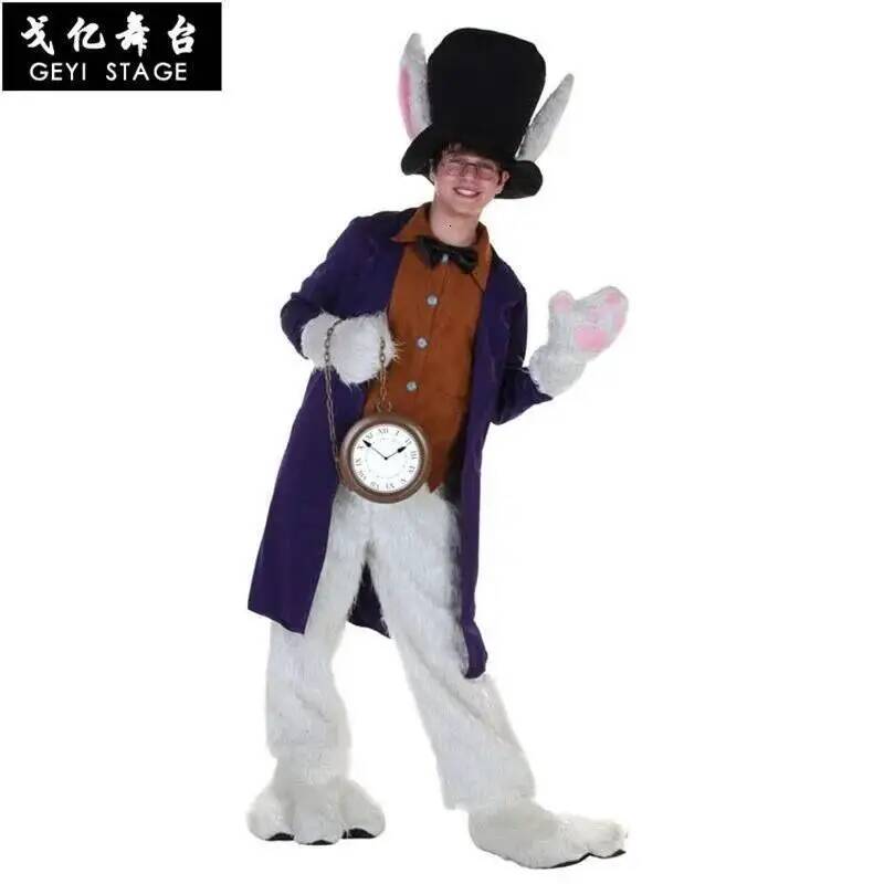Alice Clothes White Child Rabb - Anime Cosplay Dress For Men avaliação e preço