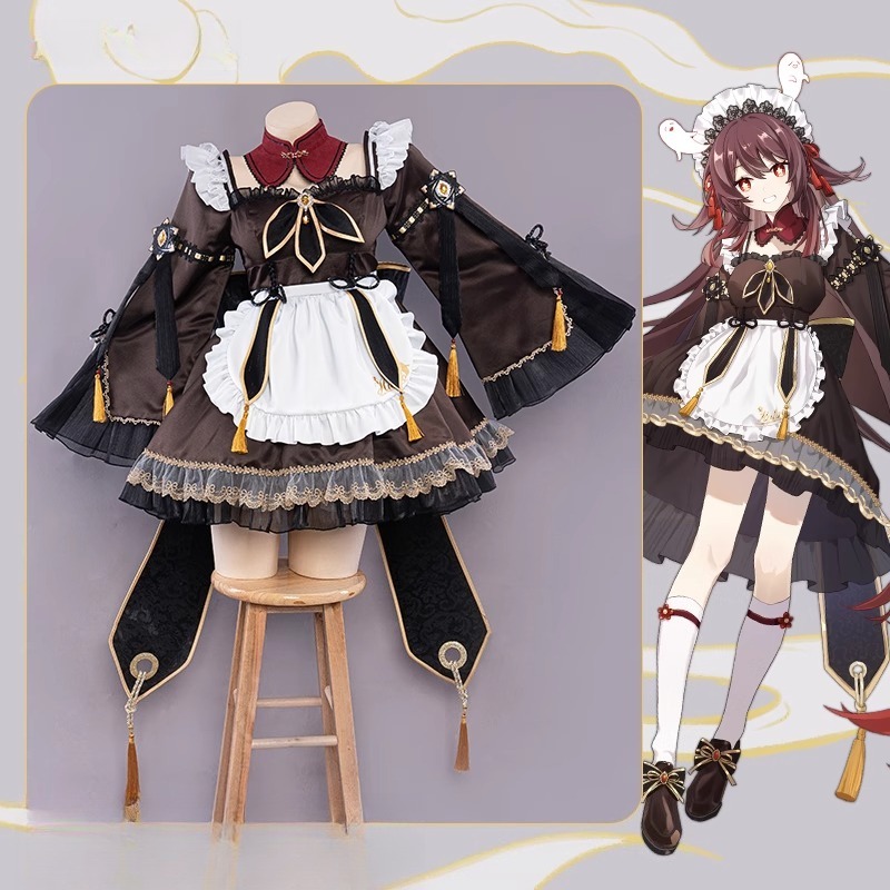 Game Genshin Impact Hu Tao Mai - Anime Cosplay Maid avaliação e preço
