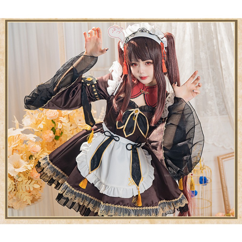 Game Genshin Impact Hu Tao Mai - Anime Cosplay Maid avaliação e preço