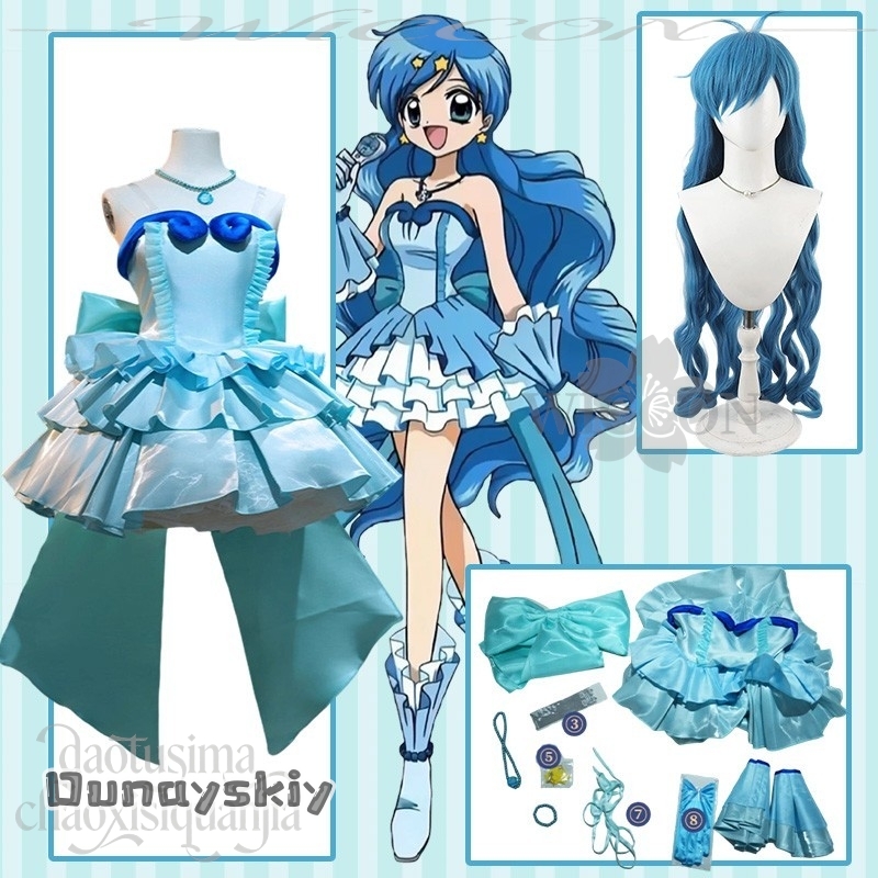 Am C S@Anime Mermaid Melody Co - Anime Cosplay Blue Hair avaliação e preço