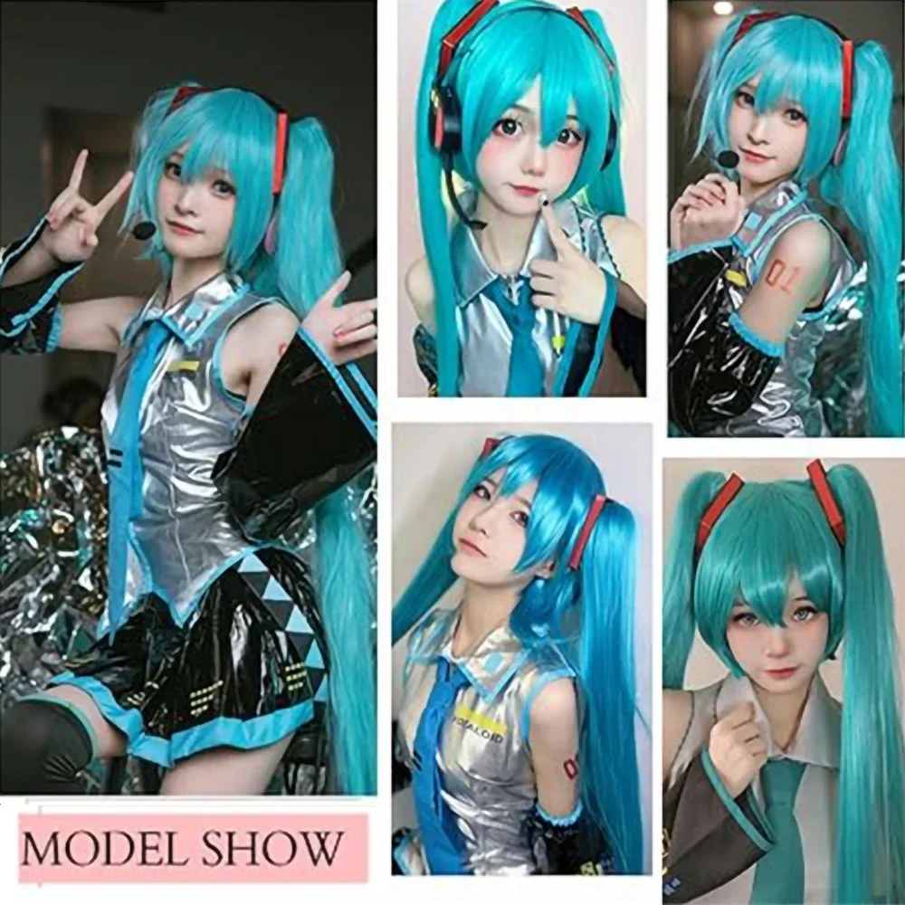 2026 Miku Cosplay Wig 105cm Lo - Anime Cosplay Blue Hair avaliação e preço