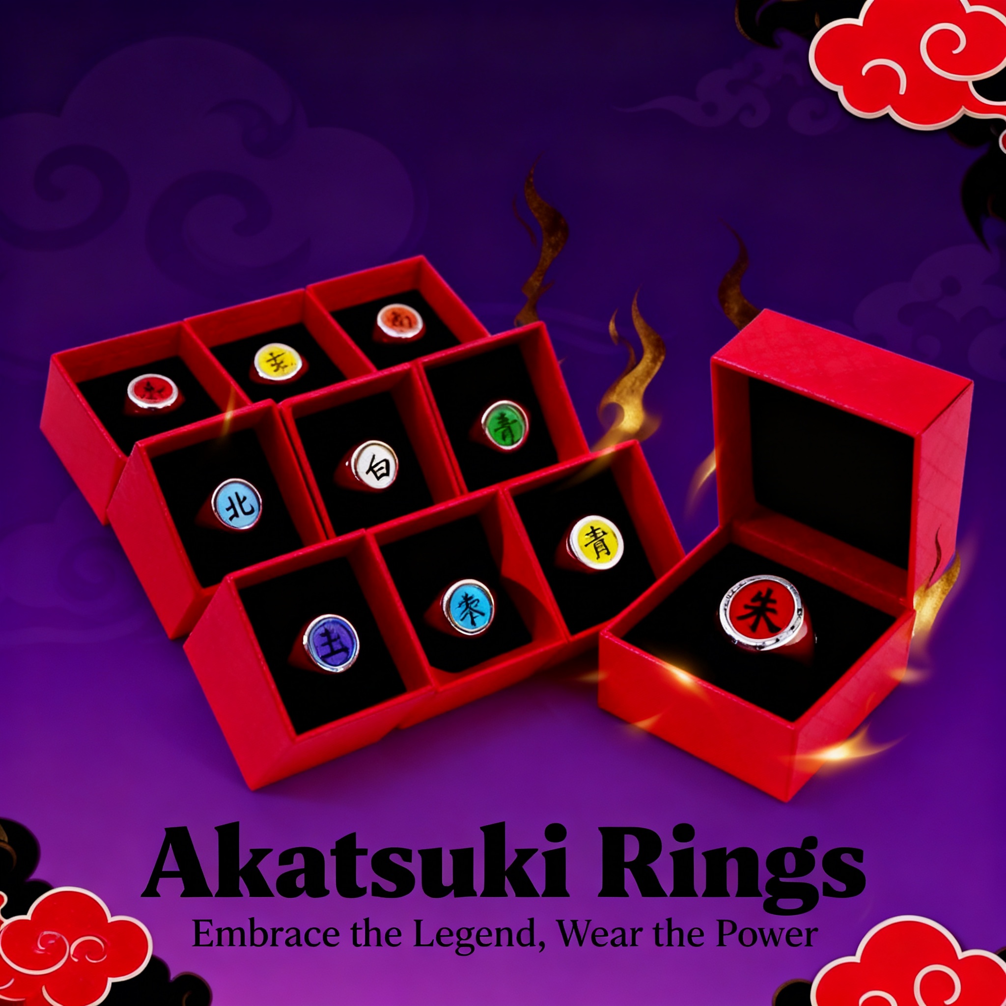 Hot Anime Accessories Ring Aka - Anime Cosplay Naruto avaliação e preço