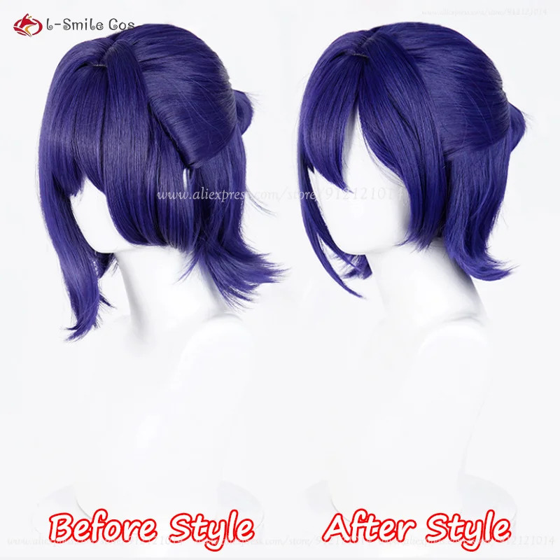 Mita Cosplay Wig Short Blue Wi - Anime Cosplay Blue Hair avaliação e preço