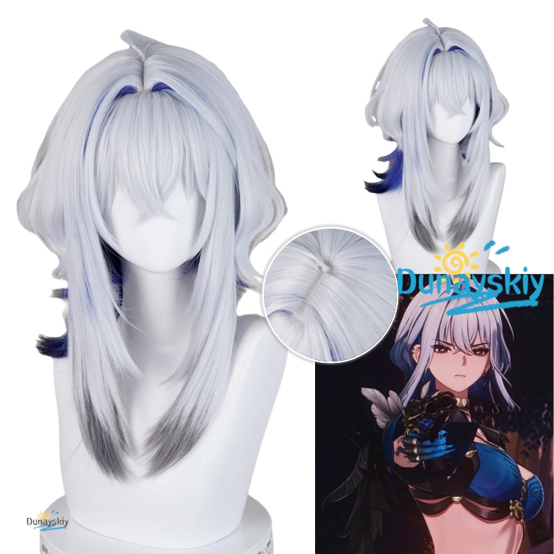 Galbrena Cosplay Wig Gray blue - Anime Cosplay Blue Hair avaliação e preço