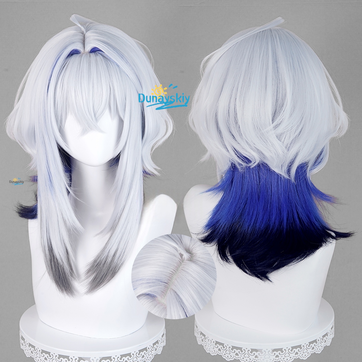 Galbrena Cosplay Wig Gray blue - Anime Cosplay Blue Hair avaliação e preço