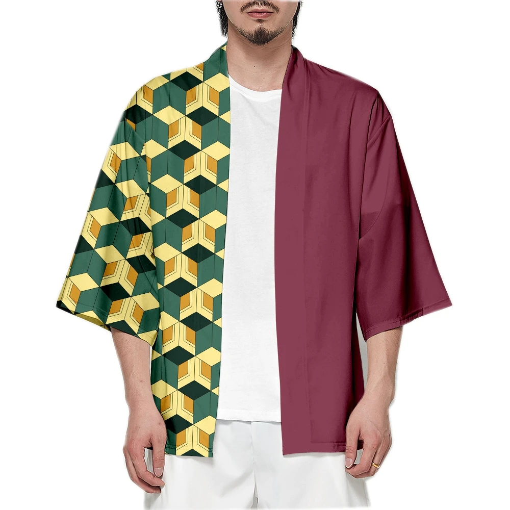 Men Japanese Anime Samurai Tan - Demon Slayer Haori avaliação e preço