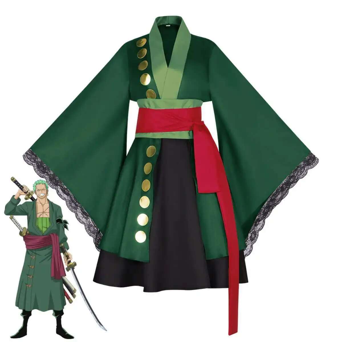 Anime Roronoa Zoro Cosplay Cos - Anime Zoro Cosplay Female avaliação e preço
