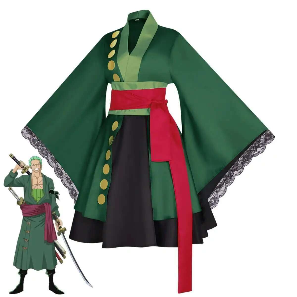 Anime Roronoa Zoro Cosplay Cos - Anime Zoro Cosplay Female avaliação e preço